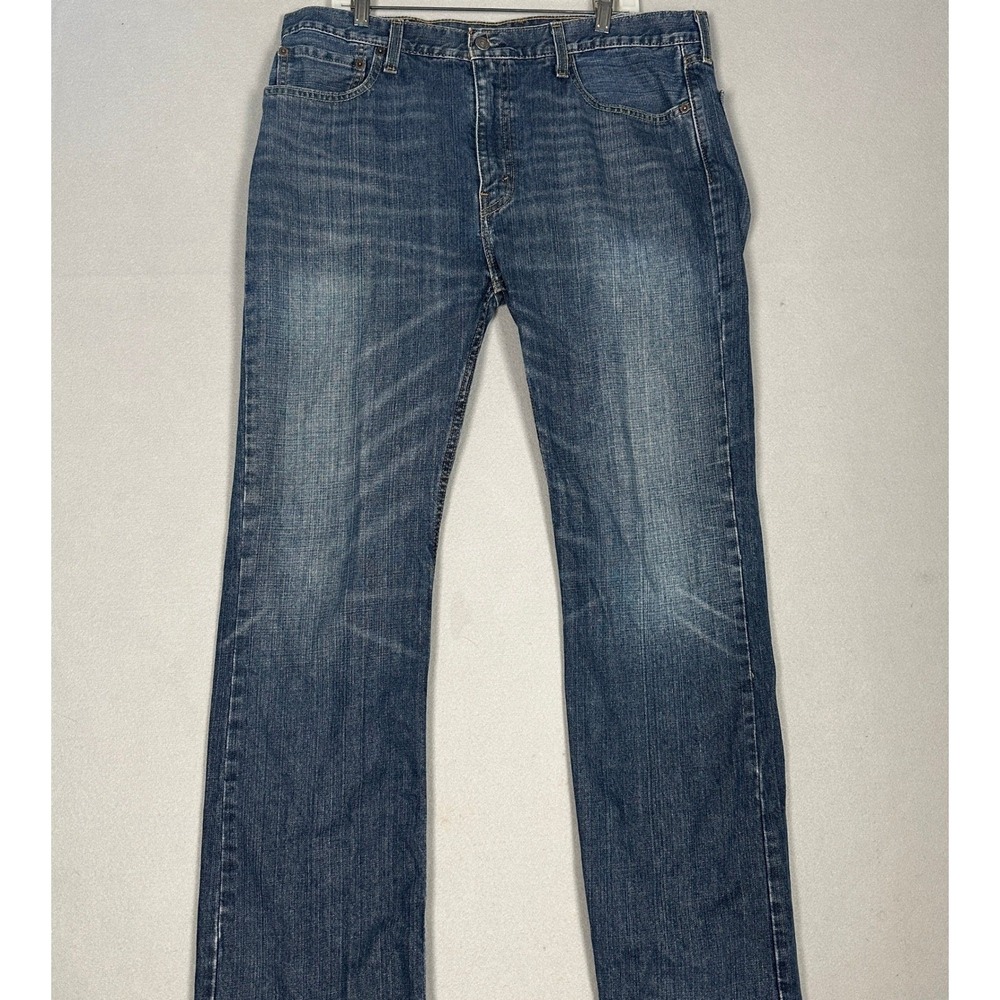 Levis 527 Jeans Mens 38X32 Blue Slim Bootcut Western Cowboy Rodeo Distressed